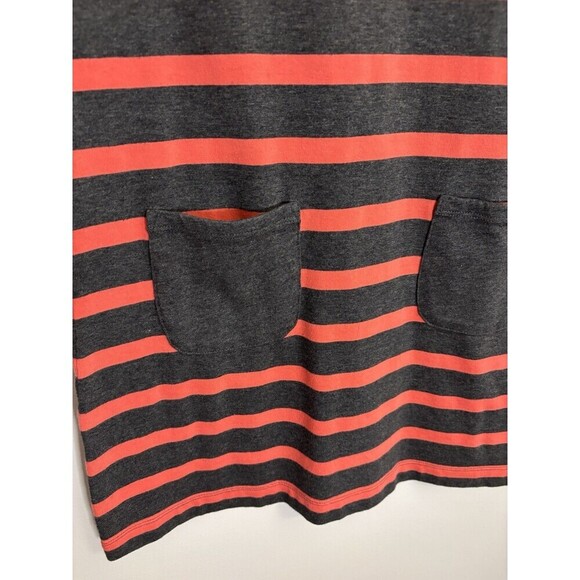 Boden Breton Dress Mini Striped Gray Salmon Elbow Sleeve Pocket US 4 Casual Work - Picture 7 of 11